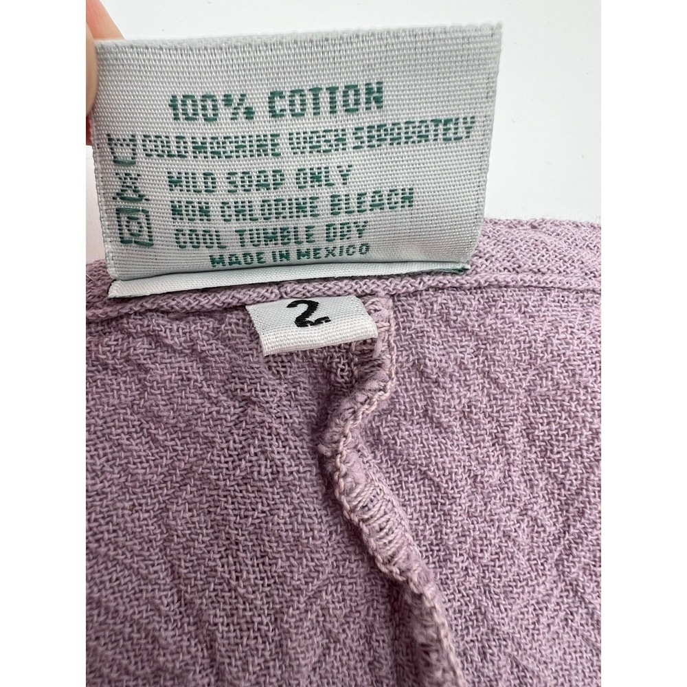 OH MY GAUZE! 2 Top Lavender Purple Cotton Crinkle Layered Lagenlook Tunic L/XL - Picture 11 of 12